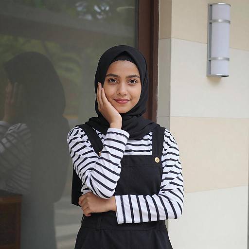 Young Woman in Black Hijab Portrait