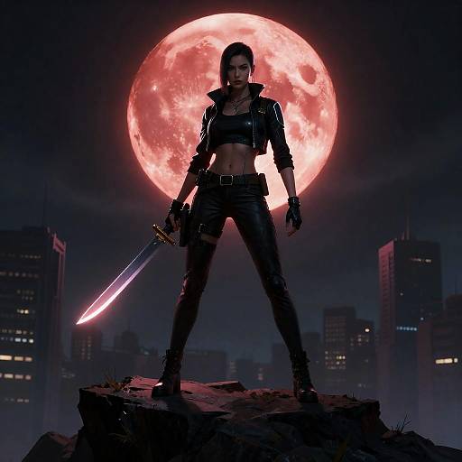 Cyberpunk Bounty Hunter on Cliff