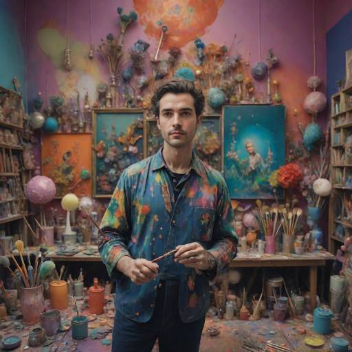 Whimsical Artist in Vibrant Dreams