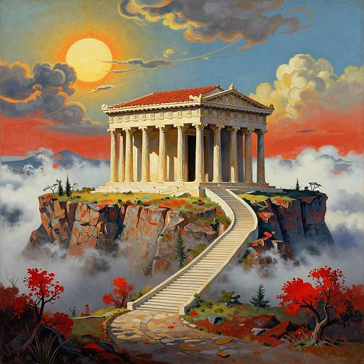 Surreal Ancient Greek Temple Scene