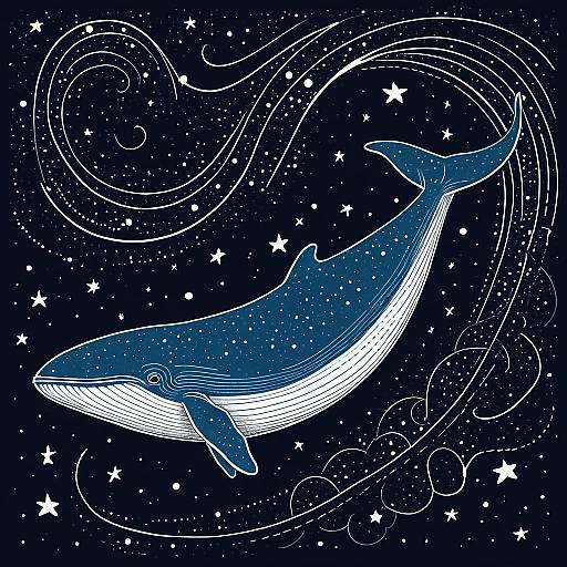 Blue Whale in Cosmic Space