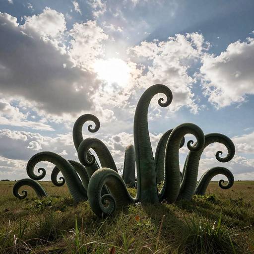 Surreal Tentacle Landscape at Dusk