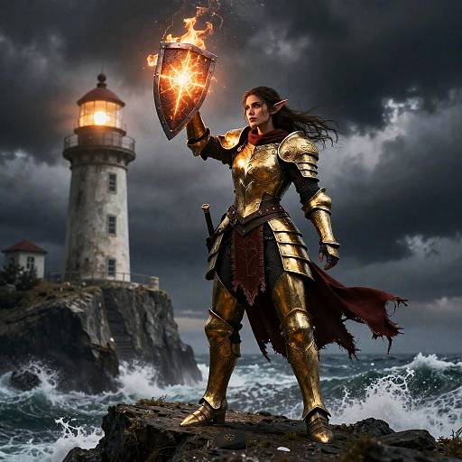 Stormwarden Elven Ranger with Radiant Shield