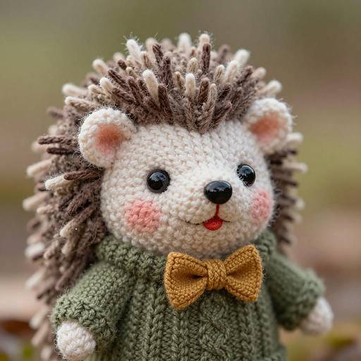 Macro Portrait of Amigurumi Hedgehog