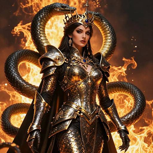 Armored Basilisk Queen with Serpentine Coils