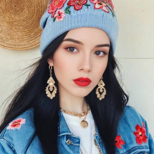 Stylish Girl with Jewelry and Hat