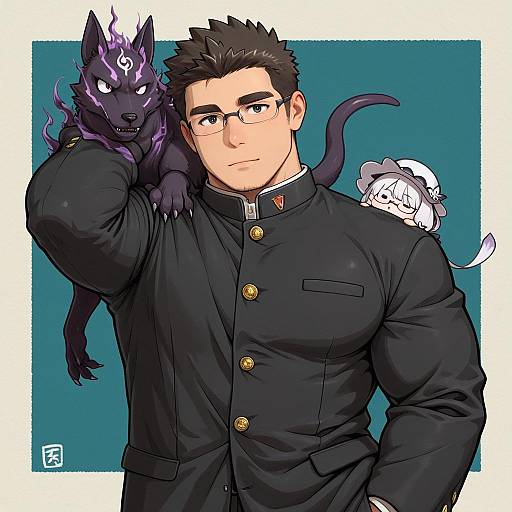 Illustration of Motoori shiro, tokyo afterschool summoners in the style of Ferret-san