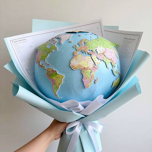 Paper Flower Bouquet with Maps