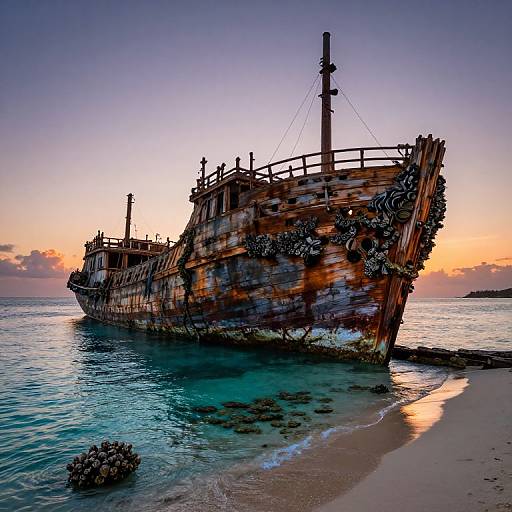 Majestic Shipwreck at Sunset Beach