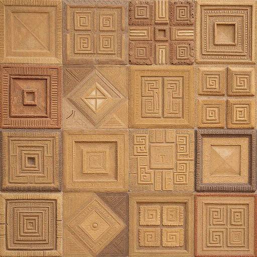 Tribal Geometric Mosaic Pattern