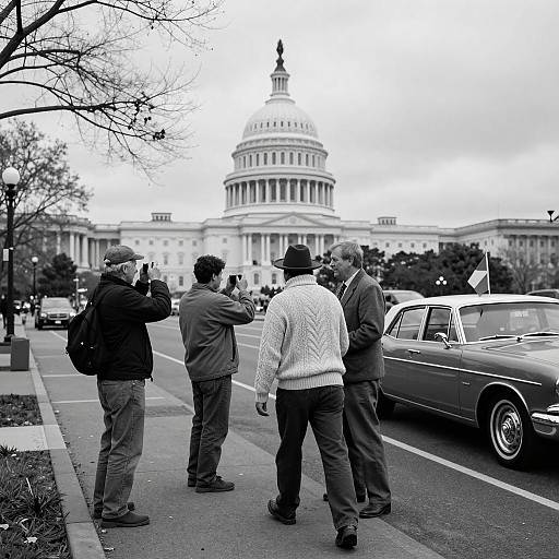Vintage Street Scene with Classic Car