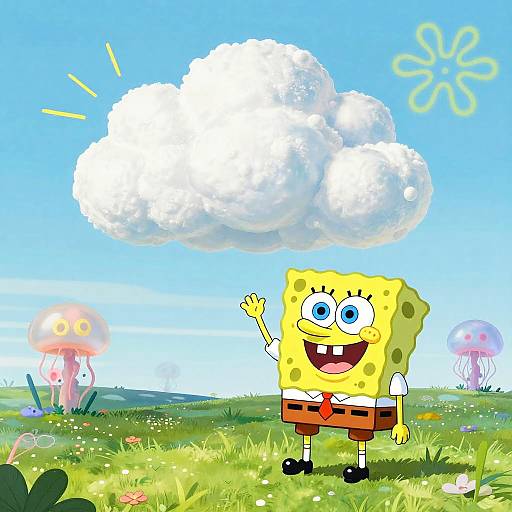 SpongeBob Clouds Over Jellyfish Fields