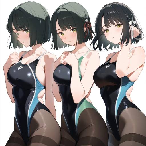 Blushing Swimmer in Competition Suit