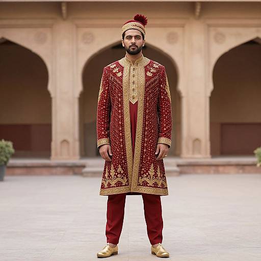 Mughal Azam Red and Gold Costume
