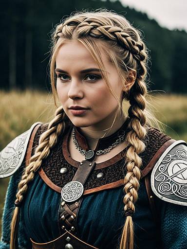 Photorealistic Viking Braids Cosplay