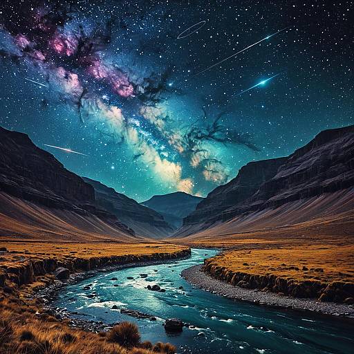 Epic Galactic River Landscape with Fantasy Vibes