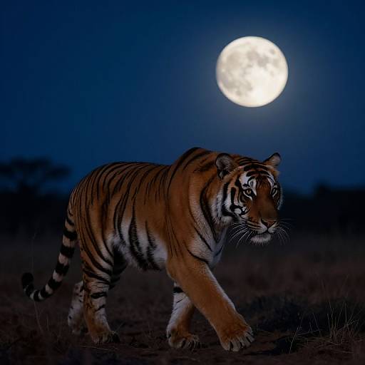 Ultrarealistic Tiger Night Walk