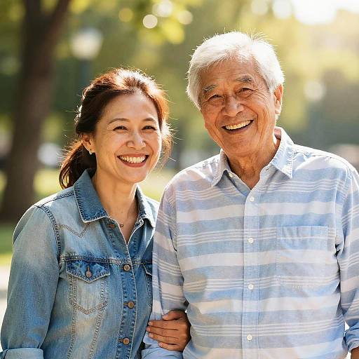 Sunny Portrait of Smiling Generations