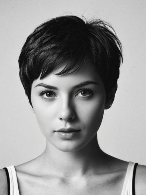 Portrait of Woman with Pixie Haircut