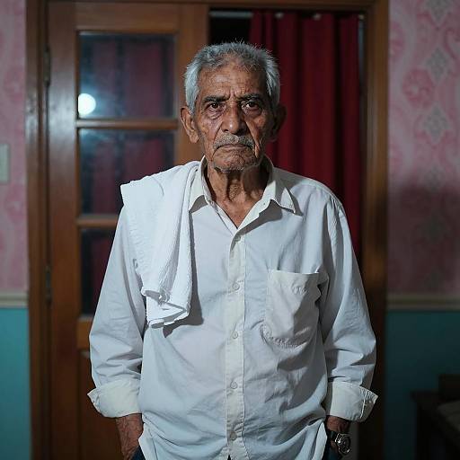 Portrait of an Intense Elderly Man