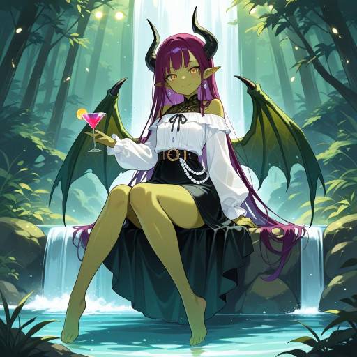 Mystical Dragon Girl in Enchanted Forest