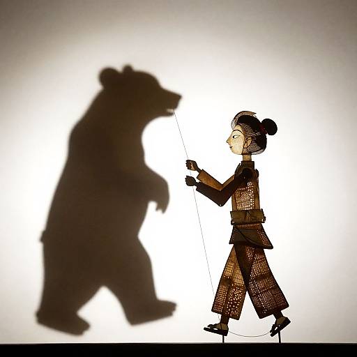 Shadow Puppet: Woman and Giant Bear