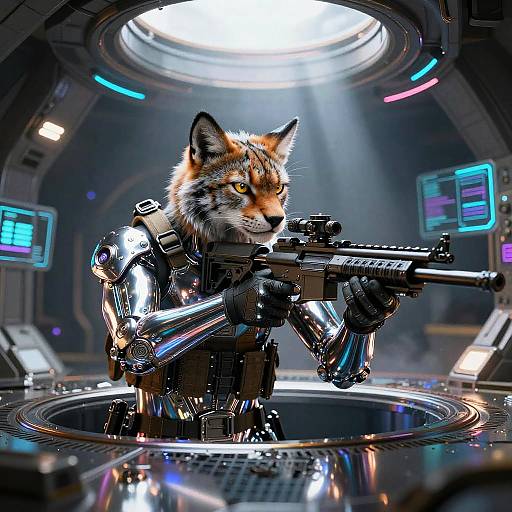 Cyber Lynx Sniper in Tech Noir