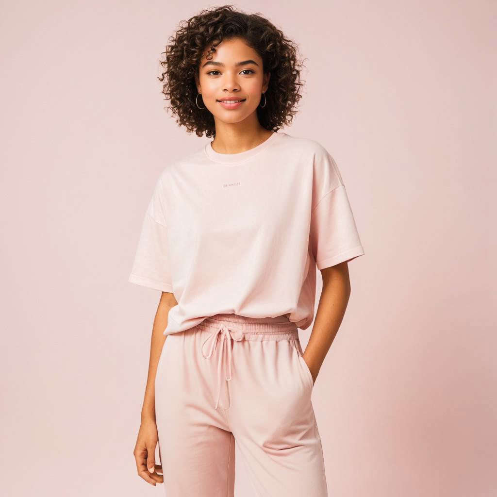 Teenage Girl Portrait in Pink Studio