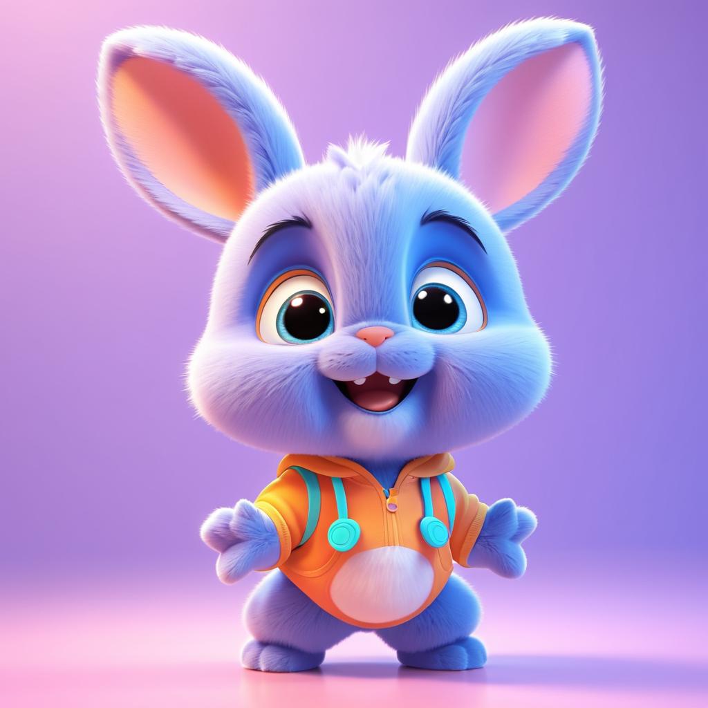 Adorable Pixar-Style Baby Rabbit Artwork