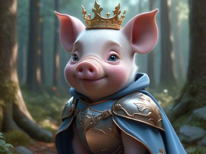 Adorable Piglet Knight Princess in Fantasy