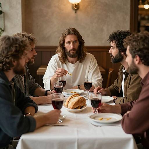 Jesus and Disciples Dining Scene