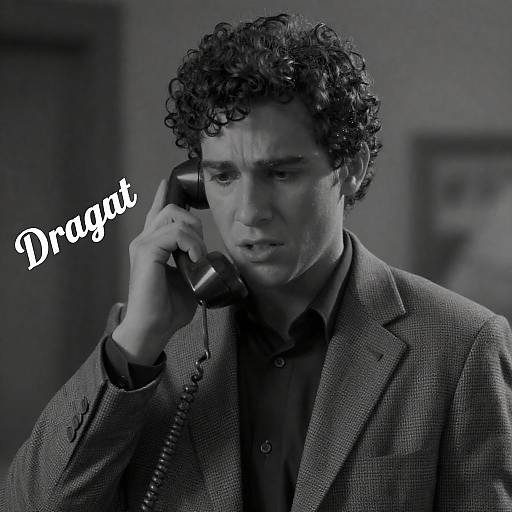 Vintage Telephone Portrait in Black and White