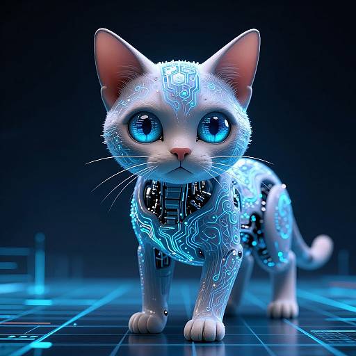 Half-Organic Half-Mechanical AI Cat