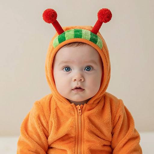 Baby in Orange Caterpillar Costume