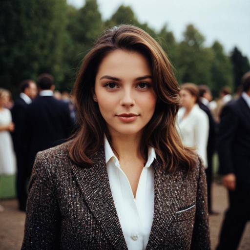 Elegant Woman in Formal Party Suit