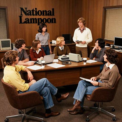 1970s National Lampoon Office Meeting
