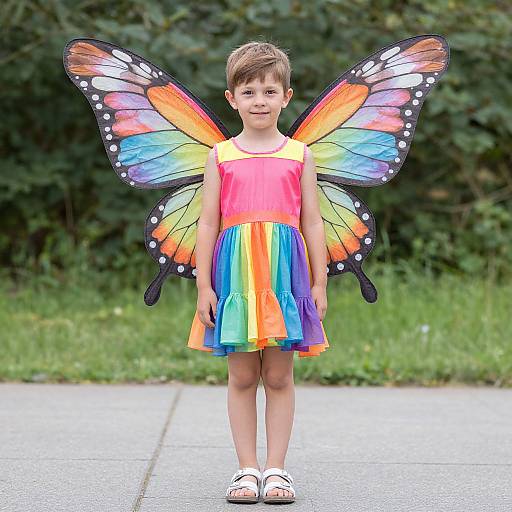 Rainbow Fairy Costume with Butterfly Wings