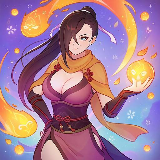 Illustration of Kagero (fire emblem), fire emblem in the style of Pikaole