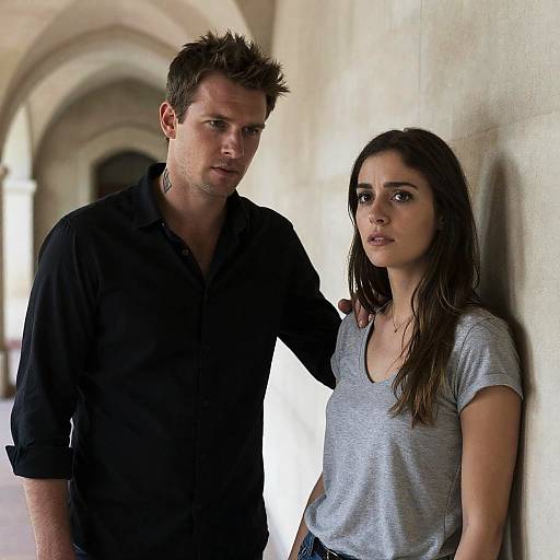 Intense Corridor Moment Between Two People