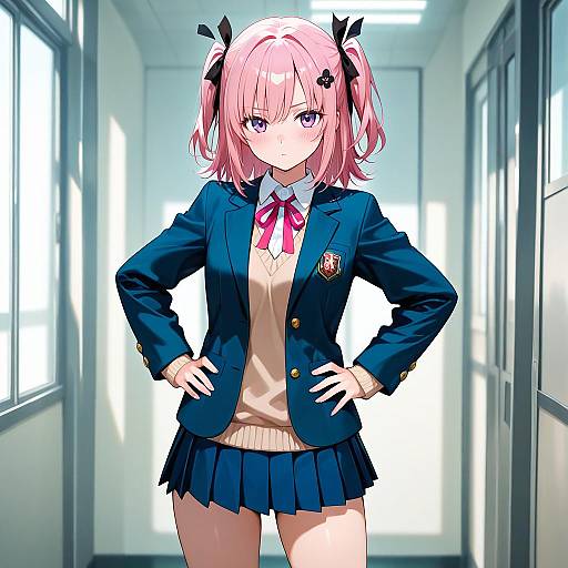Natsuki in a Stylish School Uniform