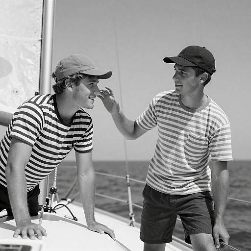 Black-and-White Photograph of Two Sailors