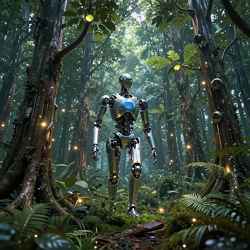 Surreal Robotic Forest Landscape