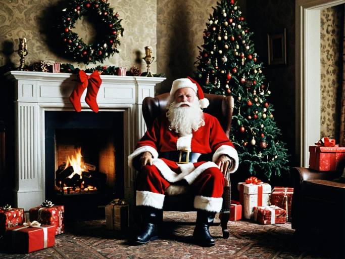 Cozy Santa Claus Christmas Wallpaper