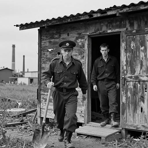 Dramatic Scene of Two Men in Action