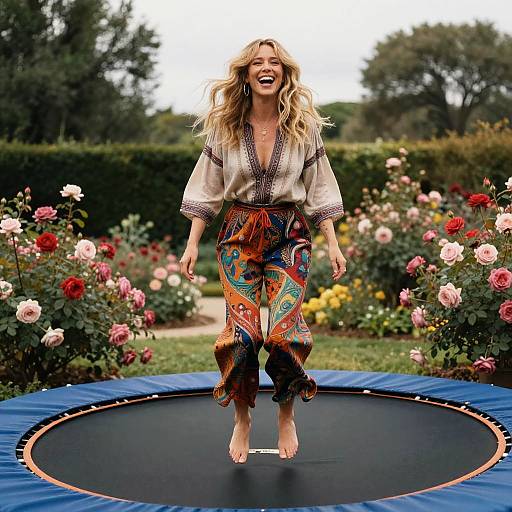 Joyful Singer in Rose Garden