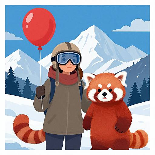 Winter Adventure with Red Panda