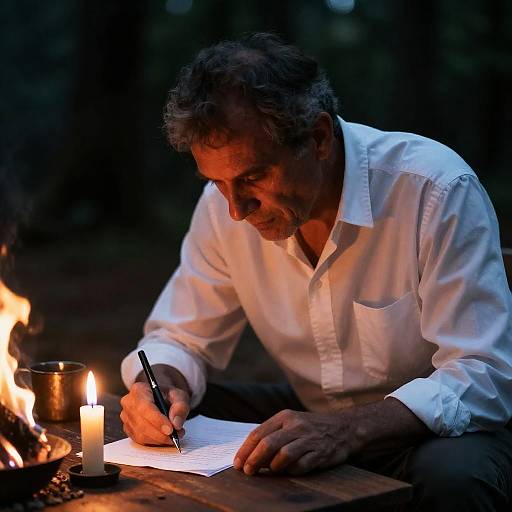 Candlelit Reflection: An Elder's Writing Moment