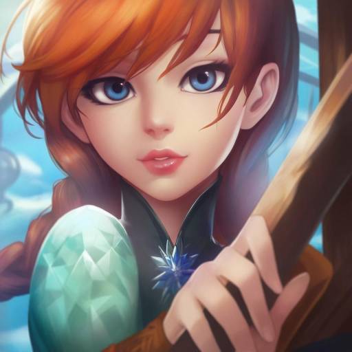 Illustration of Anna (frozen), frozen (disney) in the style of Goomrrat