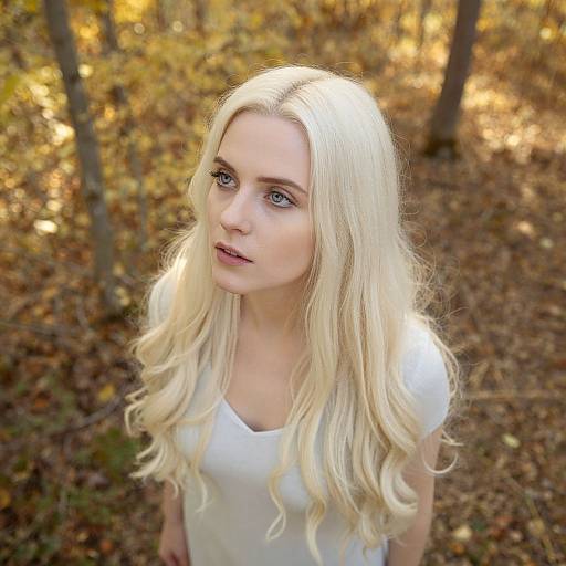 Enigmatic Woman in Autumn Forest