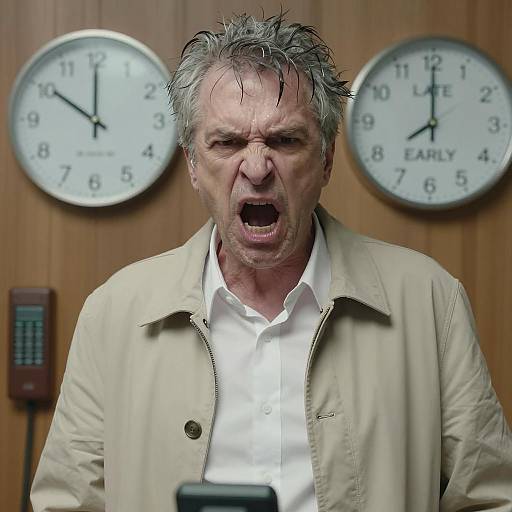 Angry Man Shouting in a Cozy Setting